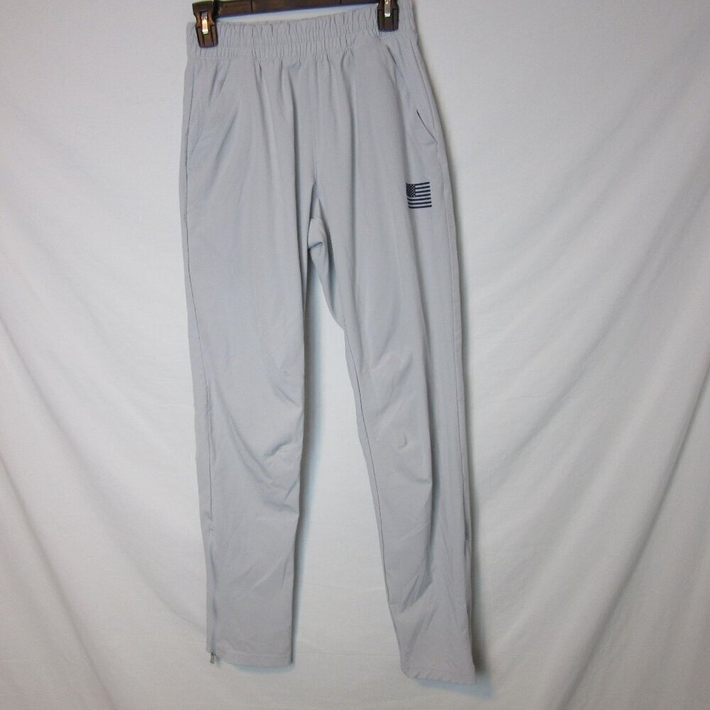 Under Armour Pants Gray UA Squad Warm-Up Pant USA Skinny Ankle Zip Women Small
